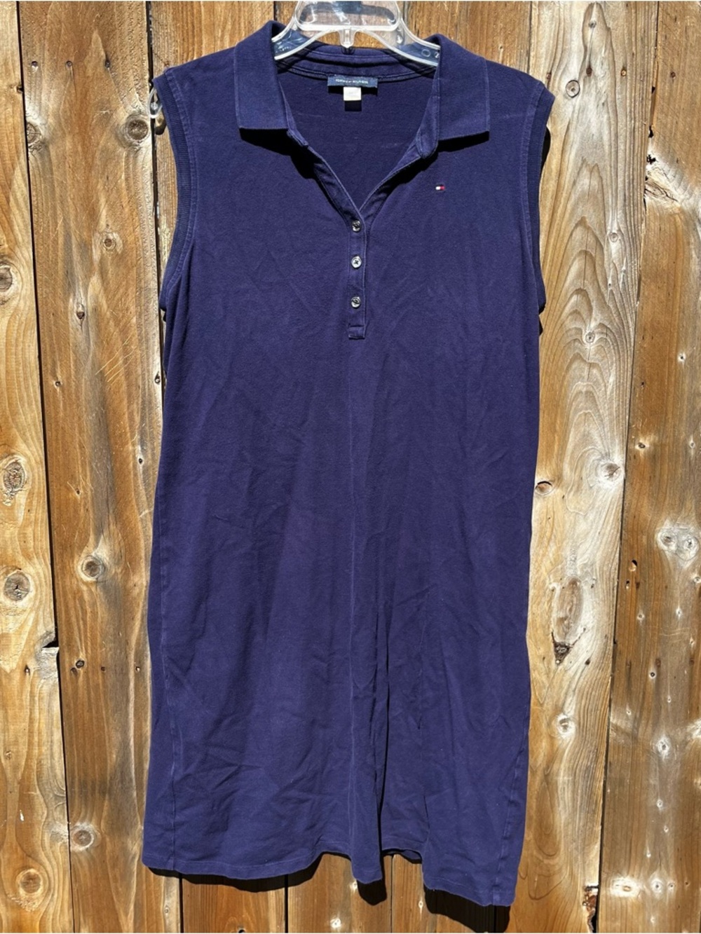 Tommy Hilfiger Summer Cotton Sleeveless Polo Dress - Navy